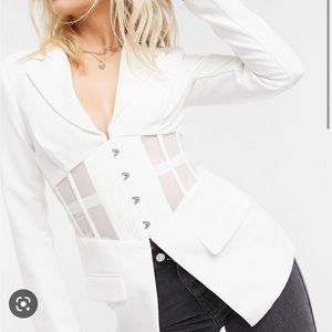 Lavish Alice white corset blazer size UK 14